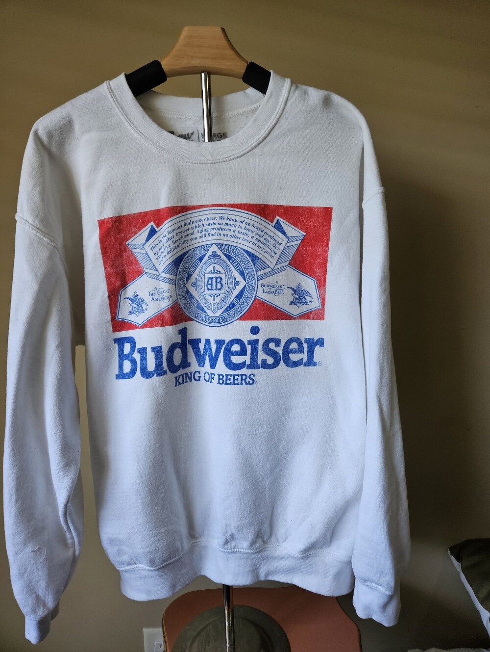 Brew City Budweiser "King of Beers" Crewneck Sweatshirt - Size L